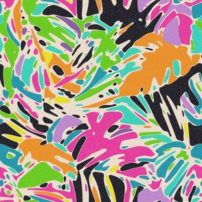 80s 90s Tropical Vibrant Neon Pattern