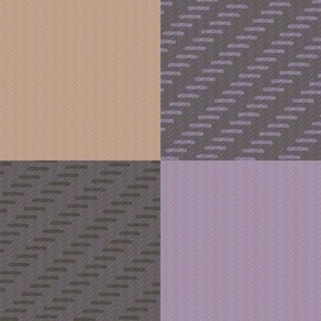 Transitional Southwest Tattersall Check in  Purple Lavender and Saddle Tan Brown
