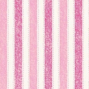Cowgirl denim textured bubblegum and hot pink stripe on cream |6in