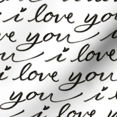 medium - i love you - black and white