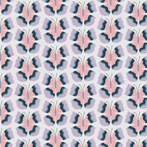 Mini - Pretty Lilac, pink, white and blue butterflies, colorful kids fabric. 