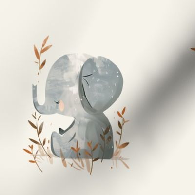 Small Adorable Watercolor Baby Elephant Illustration