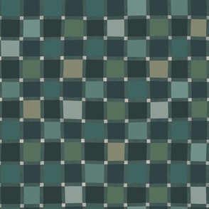 M Bold Colorful Grid 0075 E Multicolored gray hunter green deep cyan
