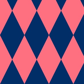 Dichromatic-diamond-pattern-dark-coastal-navy-blue-and-soft-vintage-pink-XL-jumbo