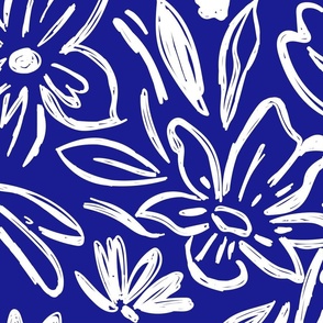 abstract floral pattern with tropical leaves