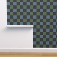 Classic Tiled Tattersall Check In blue and green