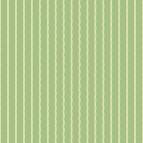 Gritty Pinstripe - Cream on Sage Green/Medium