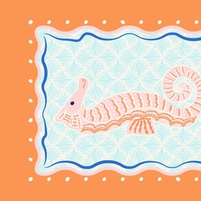 Sea You! Pink Seahorse – Ocean Decor Orange/ Light Blue