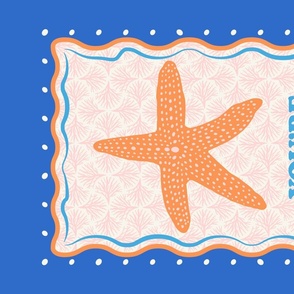 You're a Star! Orange Seastar Beach-Inspired Cobalt blue/ Light Pink