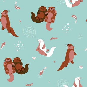 Sea Otters in the Ocean