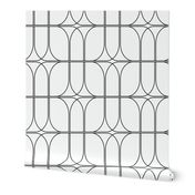 Linear Geometric Leaves  (Black on White) L