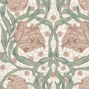 William Morris-Inspired "Pimpernel" Art Nouveau Floral (Antique)