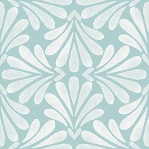 LARGE Elegant Hand-Drawn Watercolor Flower Petals on a pastel blue background