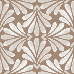 LARGE Elegant Hand-Drawn Watercolor Flower Petals on a warm brown background