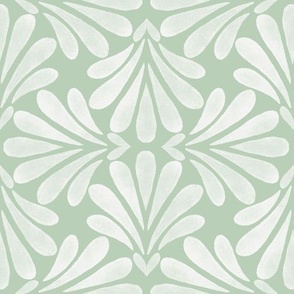 LARGE Elegant Hand-Drawn Watercolor Flower Petals on a pastel green background