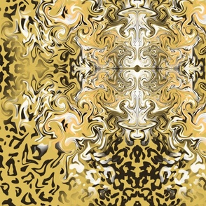 marbled leopard skin- Contemporary Marbled Twist on Roaring 20's Glamour, on darker gold