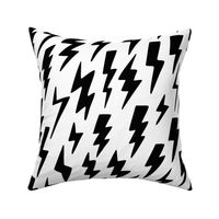 Lightning Bolts in Pure Black on Bright White - Medium Scale