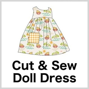Cut & Sew Dress (Cute Hermit Crabs) on FAT QUARTER for Forever Virginia Dolls and other 1/8, 1/6 and 1/5 scale child bjds