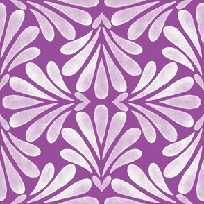 LARGE Elegant Hand-Drawn Watercolor Flower Petals on a bold purple background