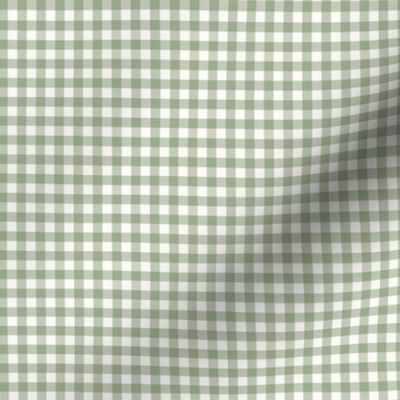 3/16" Tiny Gingham: Medium Sage Green Gingham Check, Buffalo Check, Buffalo Plaid