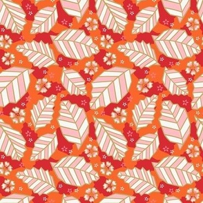 S / Orange Geometric Japanes Origami Leaves