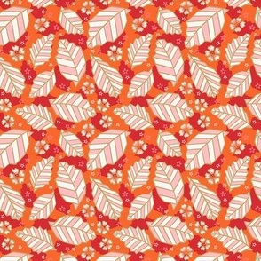 XS / Orange Geometric Japanese Origami Leaves