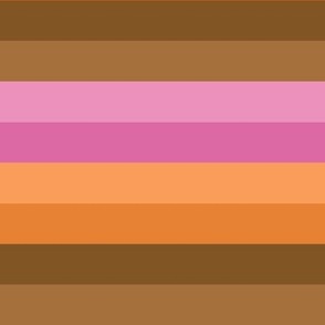 Pink, Orange, and Brown Western Halloween Stripes (lg)