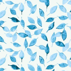 Scattered leaves ~ Bright blue