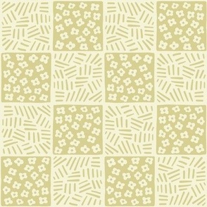 (SMALL) Meadow Floral Checkered Pattern in Light Sage Green