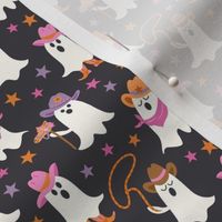 Halloween Cowboy and Cowgirl Ghosts on Dark Gray (sm)