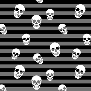 Punk Rock Emo Black and Gray Stripes with Skulls