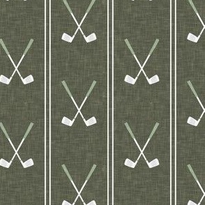 golf clubs stripes - olive green - LAD24