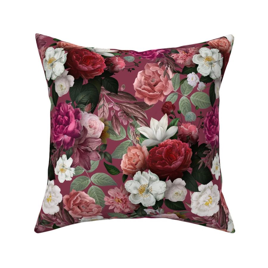 Vintage Floral Romance - 3541 medium // beet red