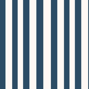 Fourth of July Uneven Vertical Stripes - (Medium) - Navy Blue and White