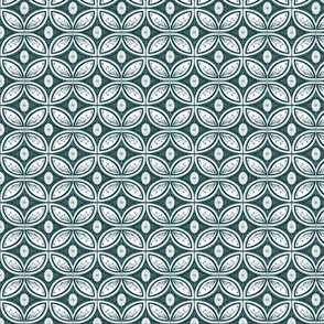 Cleo Vintage Glamour - Art Deco - Art Nouveau - Metallic - Tessellation - Dark Teal Jewel Tone - Mini