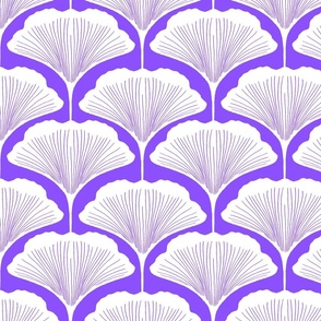 Vintage Glam Ginko Leaf Art Deco Scallops- Jumbo scale  in purple