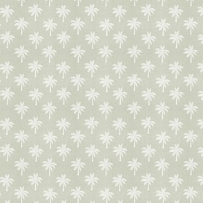 Palm trees on sage green linen small