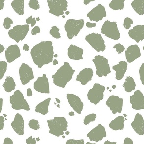 Wild West Trendy Cow Print Animal Spots Rustic Western Farm Abstract Paint Splatters : Sage Green