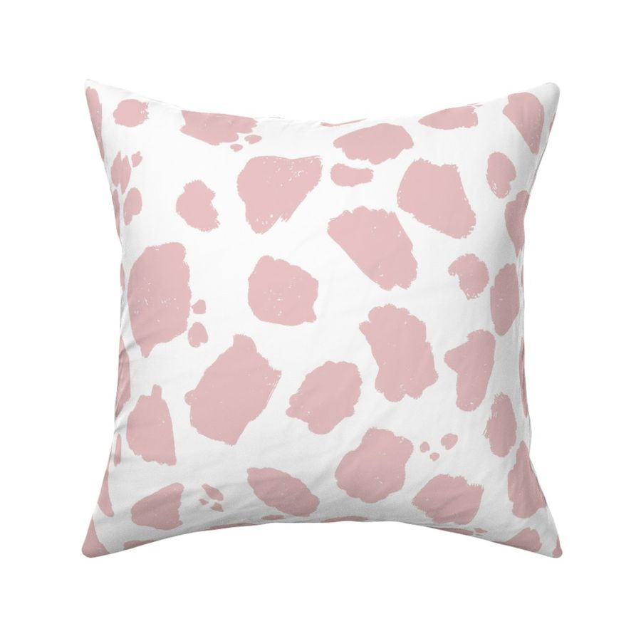 Wild West Trendy Cow Print Animal Spots Rustic Western Farm Abstract Paint Splatters :Pastel Pale Pink 