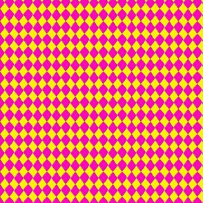 Groovy Harlequin Argyles in Funky Neon Yellow and Hot Pink Ditsy