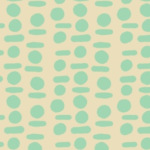  lines + dots in peppermint green