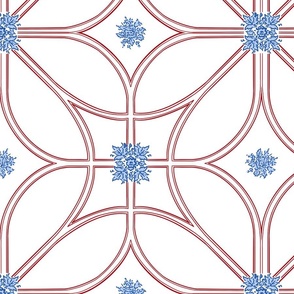 Large Scale Classical Geometric Lattice Pattern in Patriotic Colors