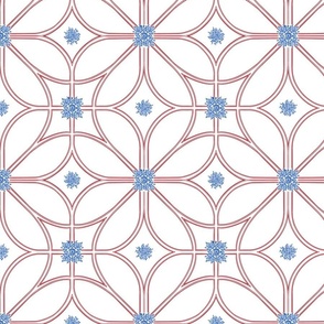 Small Scale Classical Geometric Lattice Pattern in Patriotic Colors