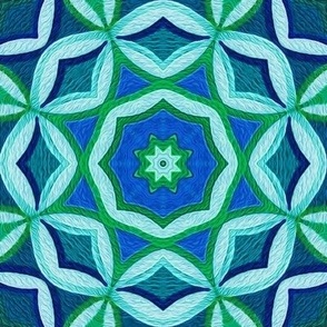 octagon of life - aqua blue green