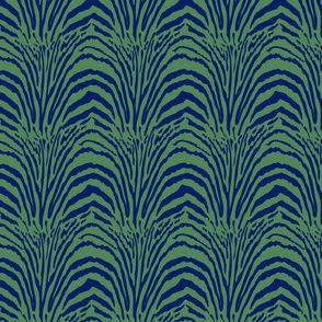 Blue Green Vintage Zebra Stripes, Retro Maximalist Graphic Stripes, Glamorous Zebra Pattern, Vintage Glam Luxe Bathroom Decor, Dramatic Living Room Accent Wall, Dramatic Vibrant Zebra Stripes, Bold Whimsical Zebra Print, Art Deco Inspired African Animal