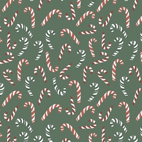 Large Candy Canes (Green) (12")