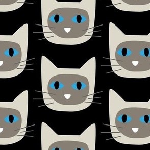 Siamese Kitty Cat Faces - 3 inch