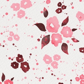 Watercolour Blooms Floral in Romantic Pink