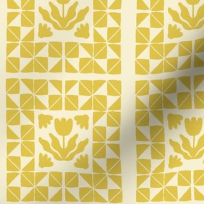 Folk Art Spanish Tiles in Citron Yellow