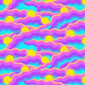 abstract ocean sunrise waves